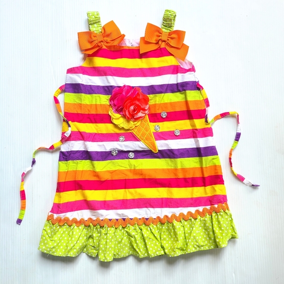 Youngland Other - YOUNGLAND rainbow striped ice cream cone dress